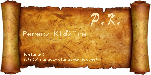 Perecz Klára névjegykártya