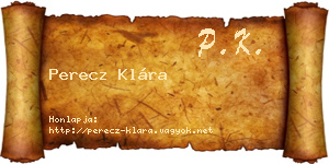Perecz Klára névjegykártya